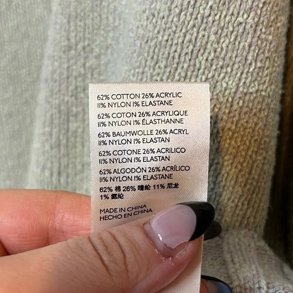 FREE PEOPLE Street Fair Lime Grey Oversized Tunic Sweater - Picture 10 of 10